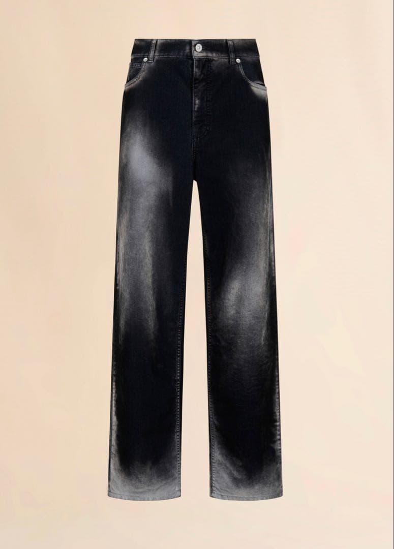 MARNI ブラック フロッキー加工デニムジーンズ