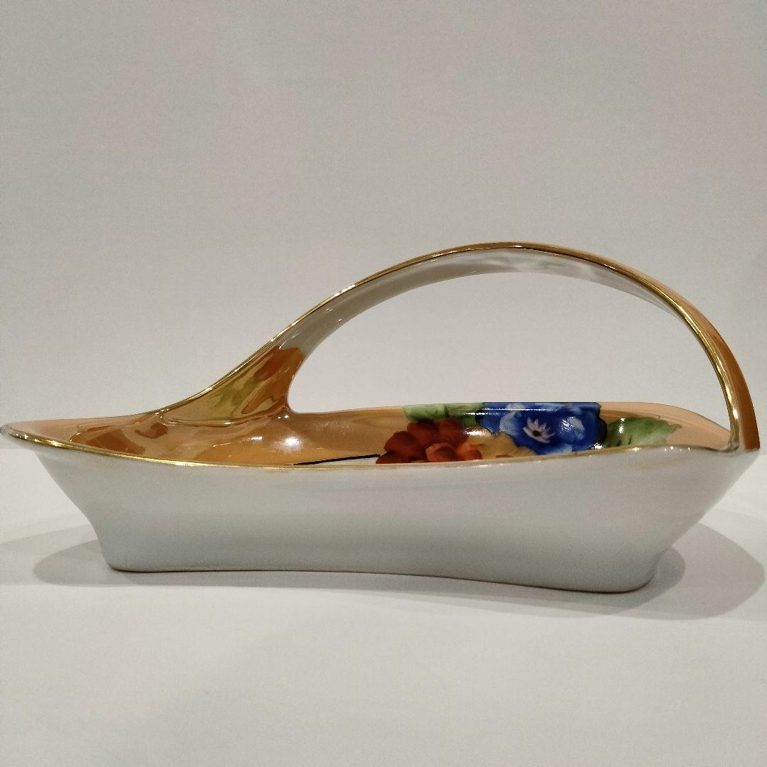 V299-5 オールドノリタケ ラスター彩 花絵 持手付プレート B