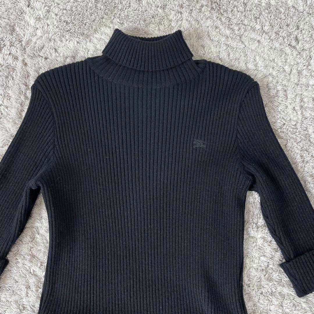 バーバリーブルーレーベル ボース刺繍 ニット切替 ノバチェック