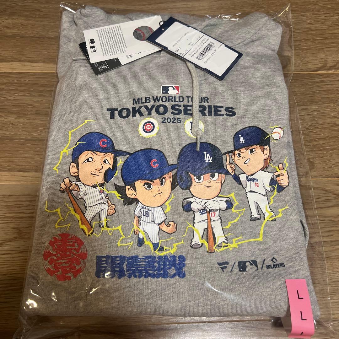 MLB TOKYO SERIES 東京シリーズ開幕戦イラストパーカー サイズL Fanatics MLB TOKYO SERIES 東京シリーズ 開幕戦 和文字 フーディー