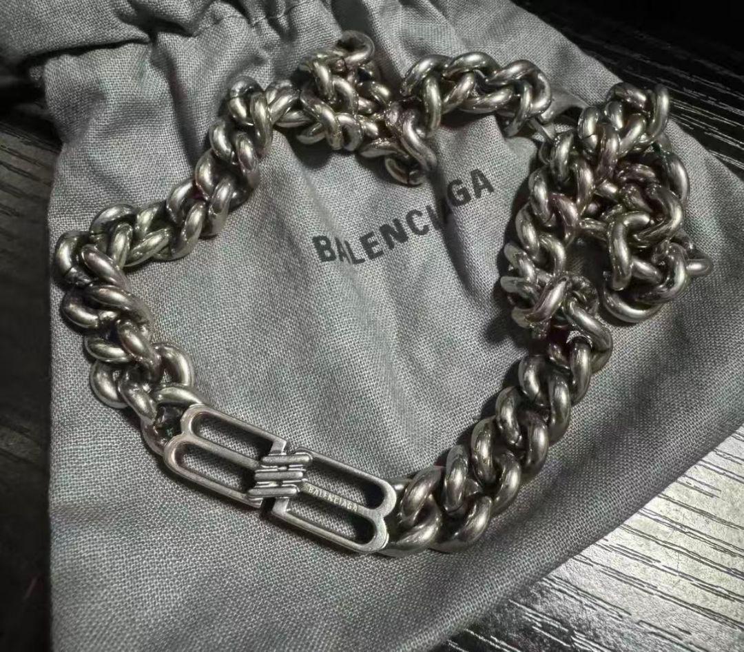 BALENCIAGA バレンシアガ シルバー チェーンネックレス 新品同様