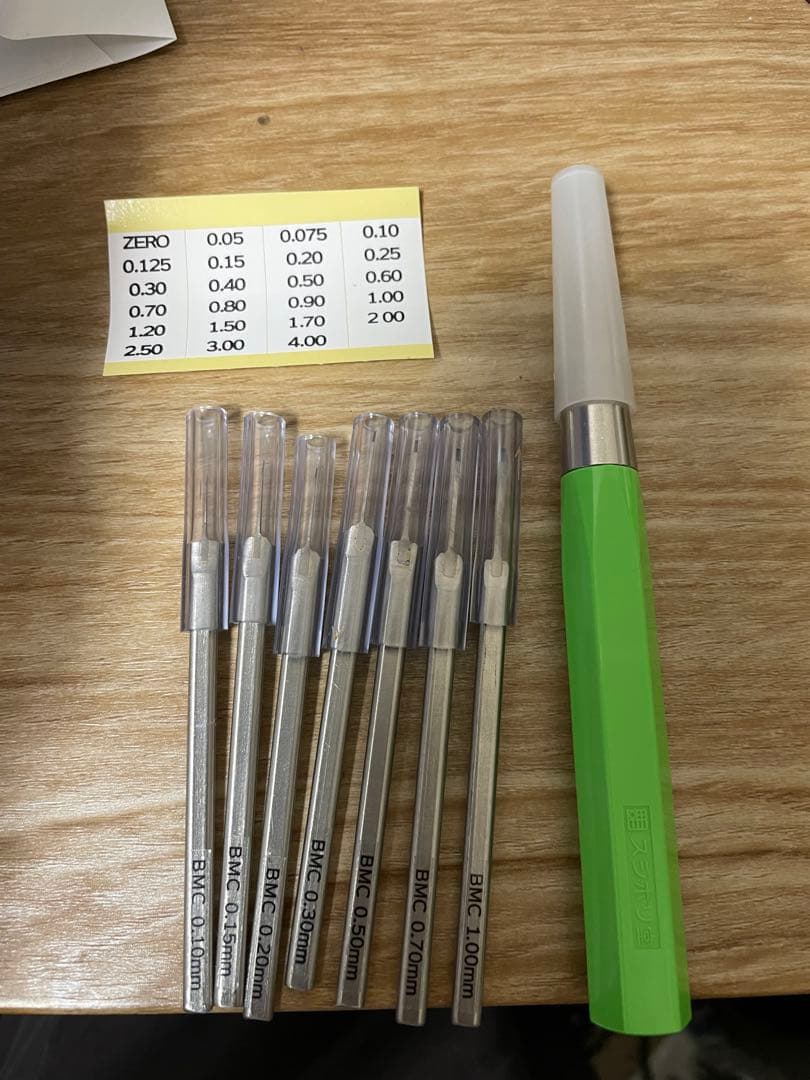 スジボリ堂　BMCタガネ　0.1,015,02,03,05,0.7,1.0mm