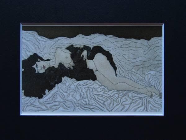 加山 又造、黒衣をまとう女、希少画集画、新品額装、状態良好