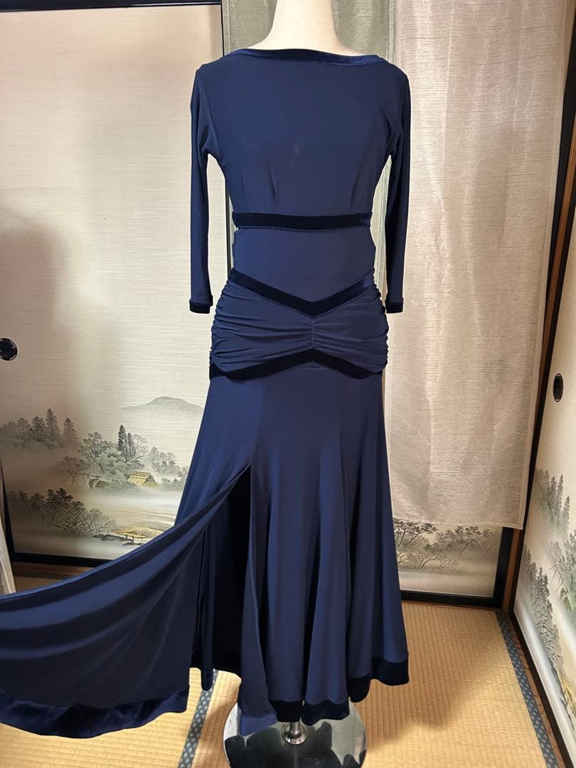 ネイビー社交ダンスドレス Mサイズ