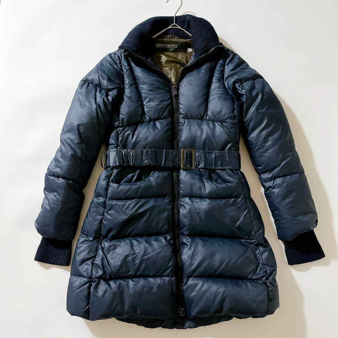 エルマンノシェルヴィーノ　ロングダウンコート　ベルト　アームウォーマー　Aライン