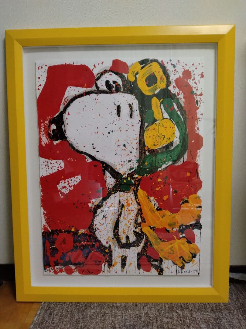 【希少】トム・エバハート「TO REMEMBER」リトグラフ ピーナッツ 保証書