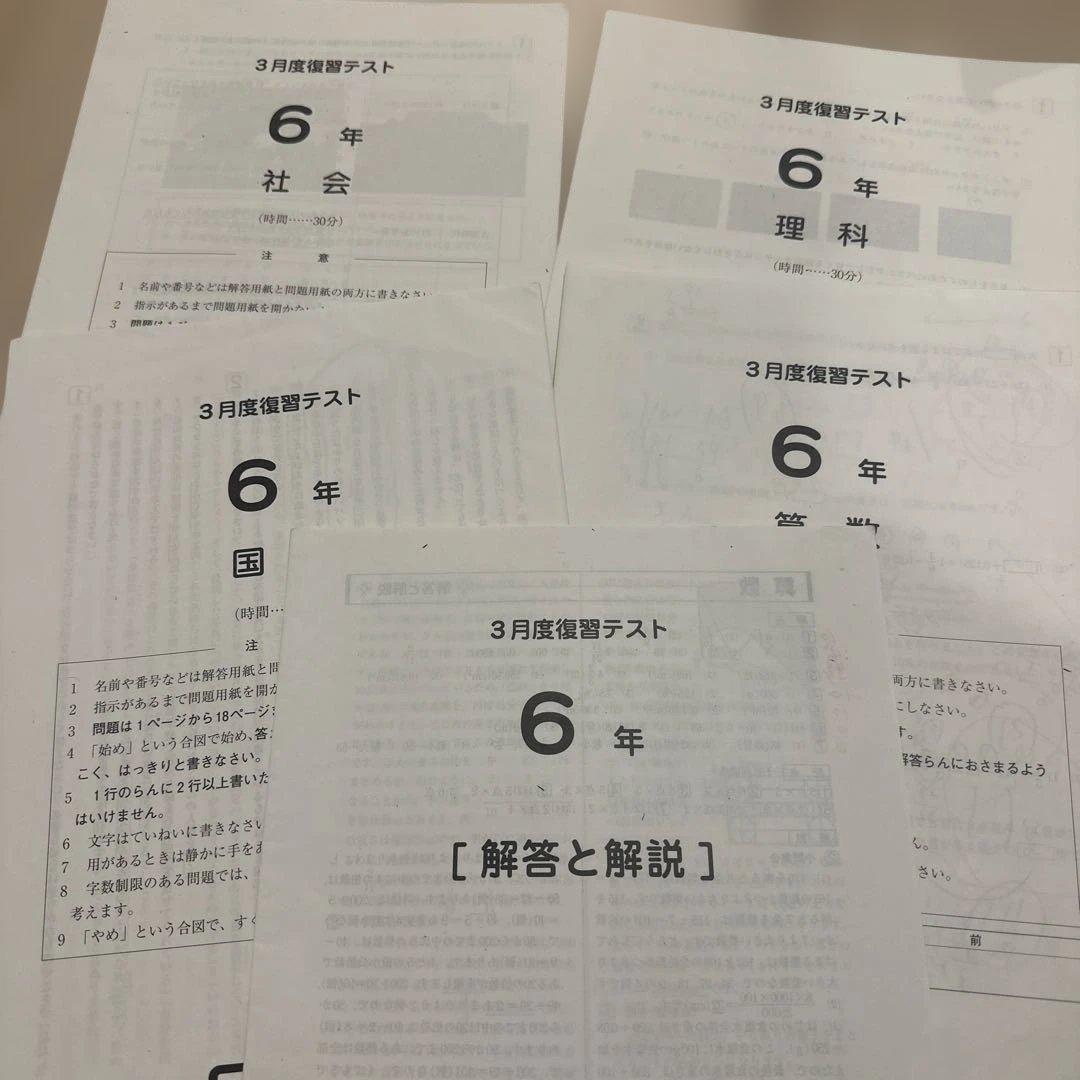 SAPIX 6年 3月 復習テスト - メルカリ