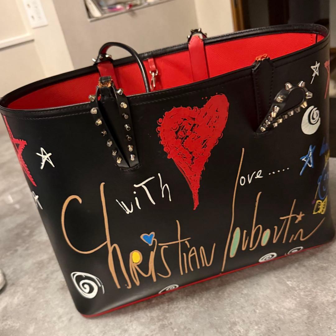 Christian Louboutinトートバッグ アートプリント　持ち手ちぎれ