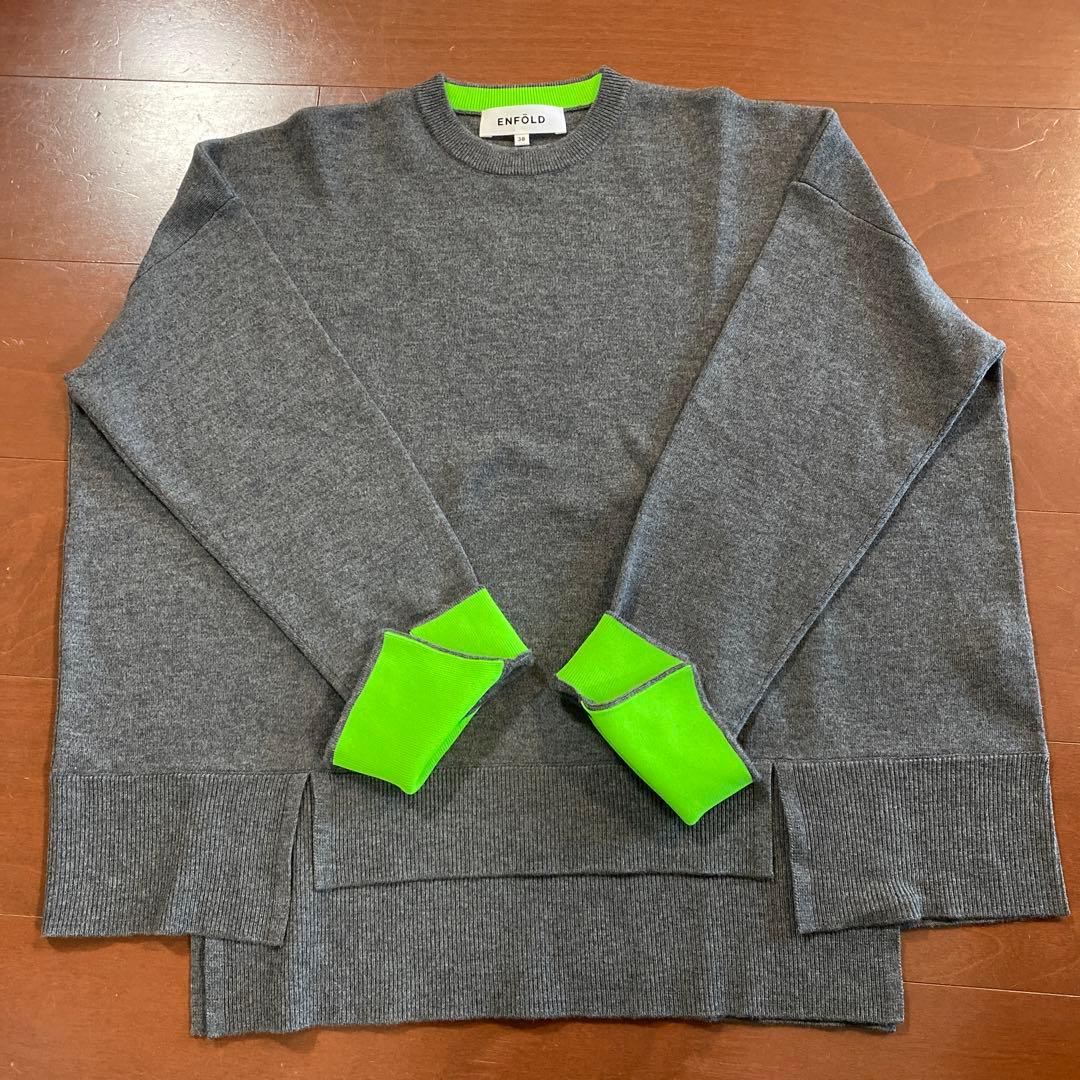 【未使用品】ENFÖLD キャッシュタッチ　長袖ニットセーター 38 グレー