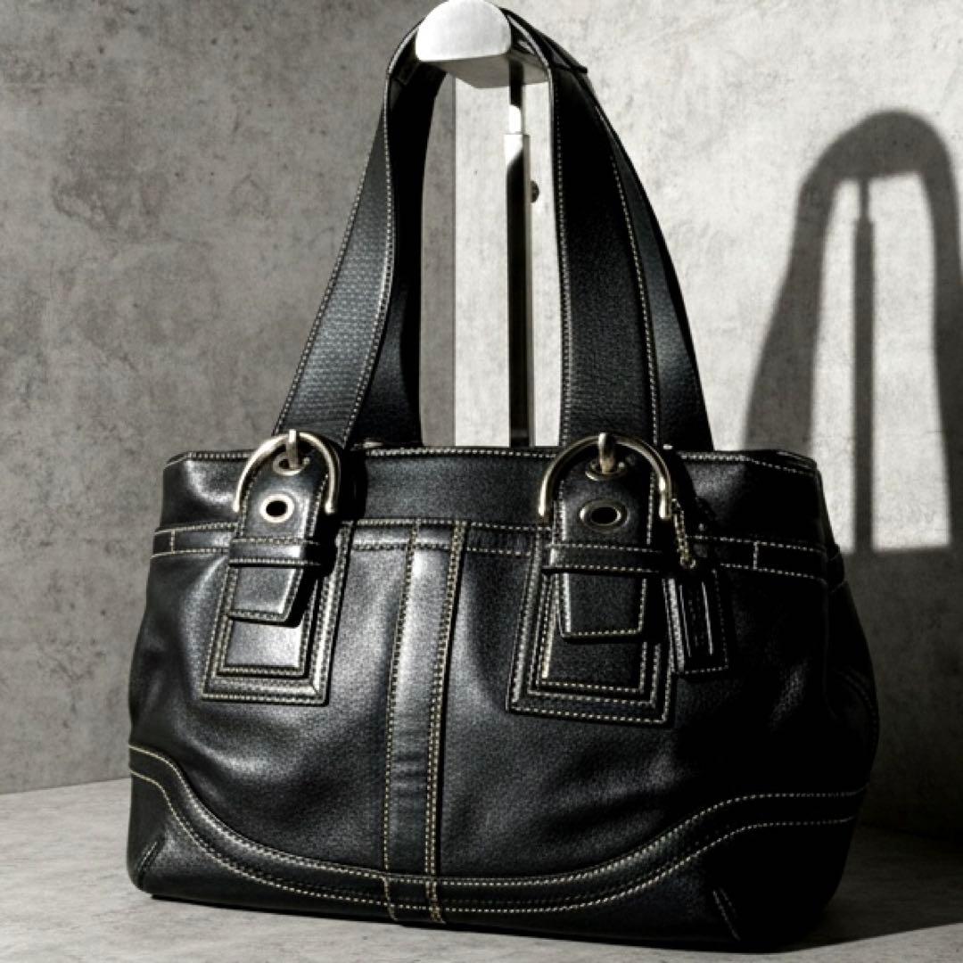 本物】コーチ y2k ハンドバッグ 本革レザー 黒 ヴィンテージ SOHO