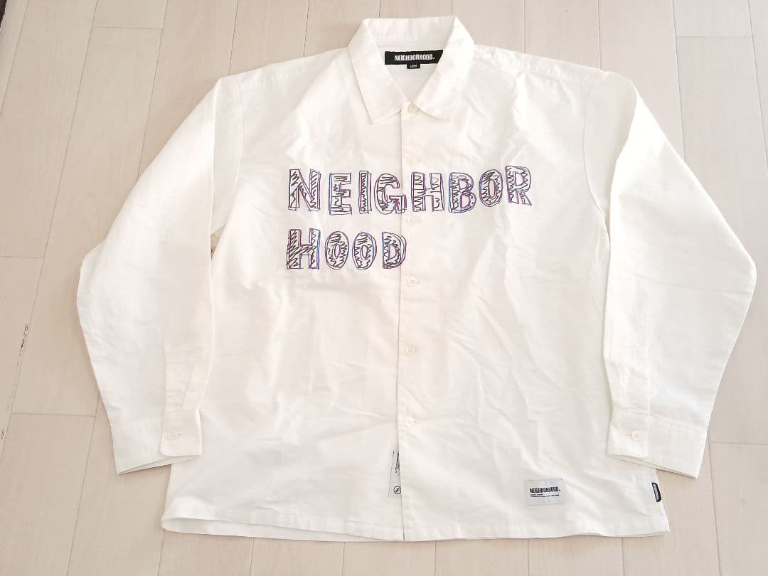 24年 NEIGHBORHOOD ネイバーフッド長袖シャツ ホワイト WTAPS