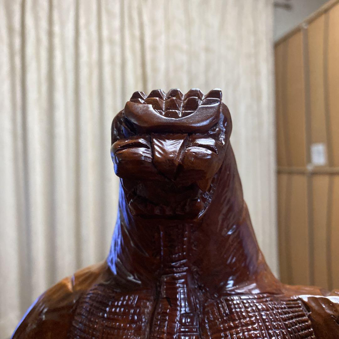 ゴジラ 木彫り 彫刻 アンティーク - メルカリ