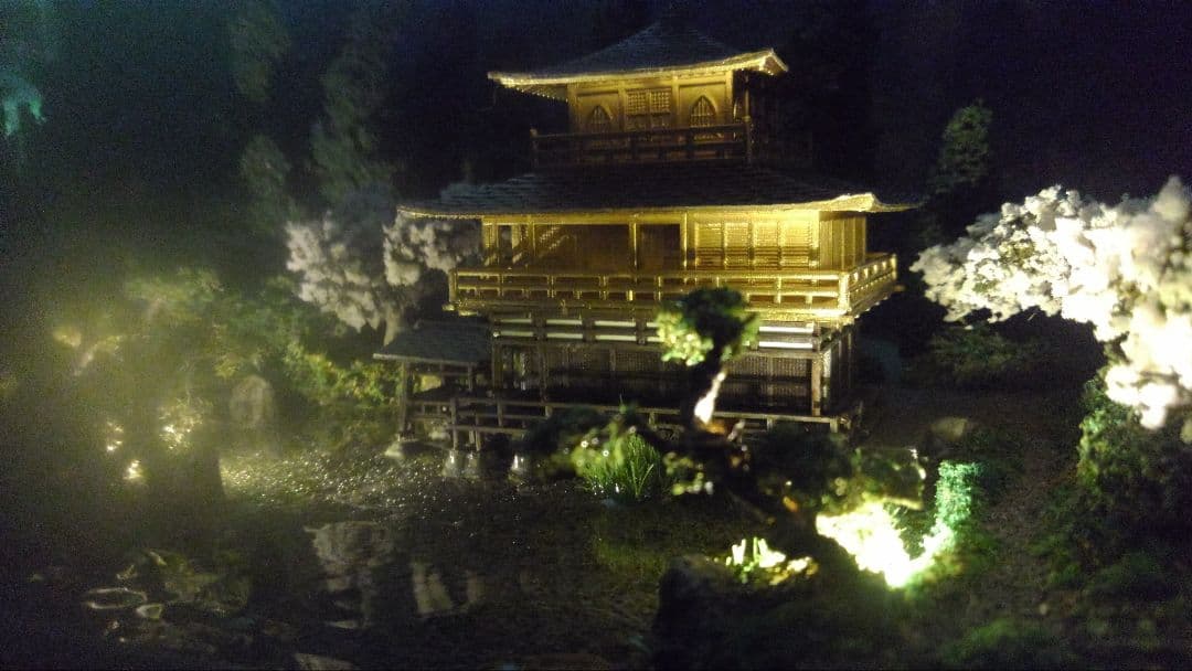 SP製作✨️桜咲く、金閣寺、ジオラマ ✨️LEDライト、ケース付❗️製作依頼用