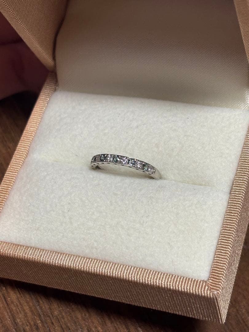 pt900 天然アレキサンドライト&天然ダイヤモンドエタニティリング　11号