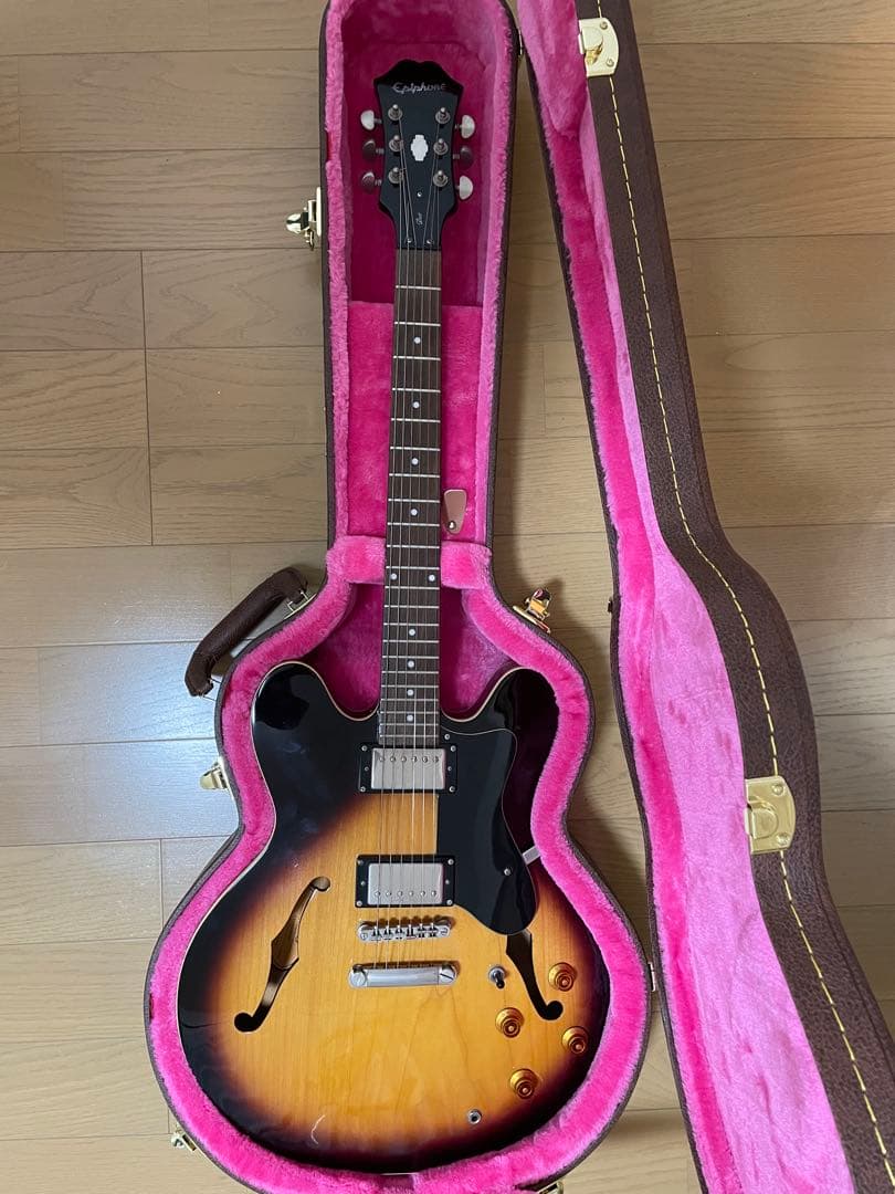 Epiphone dot セミアコ　ハードケース付き Yahoo!オークション -「epiphone dot」(本体) (エレキギター)の落札