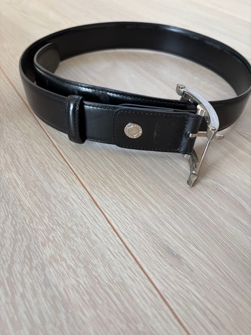BULGARI 黒 レザー ベルト