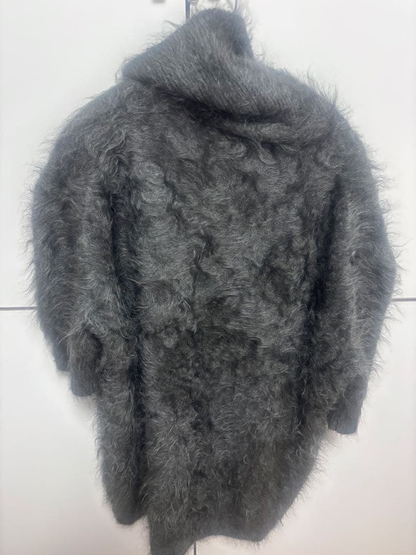 ブラミンクカシミヤファー　38 BLAMINK ブラミンク 定番 カシミヤファーVネックカーディガン ネイビー