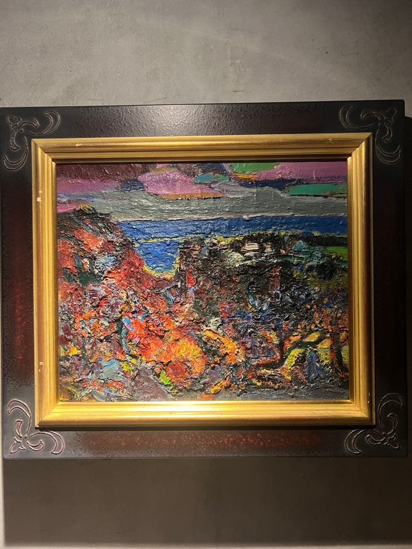 肉筆油彩画　【晩秋】印象派　風景画