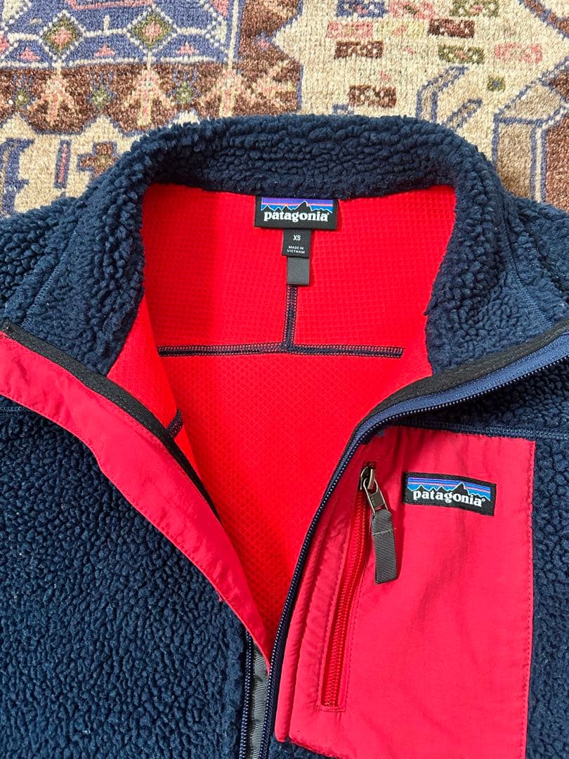 Patagonia レトロX ベスト ネイビー/レッド - メルカリ