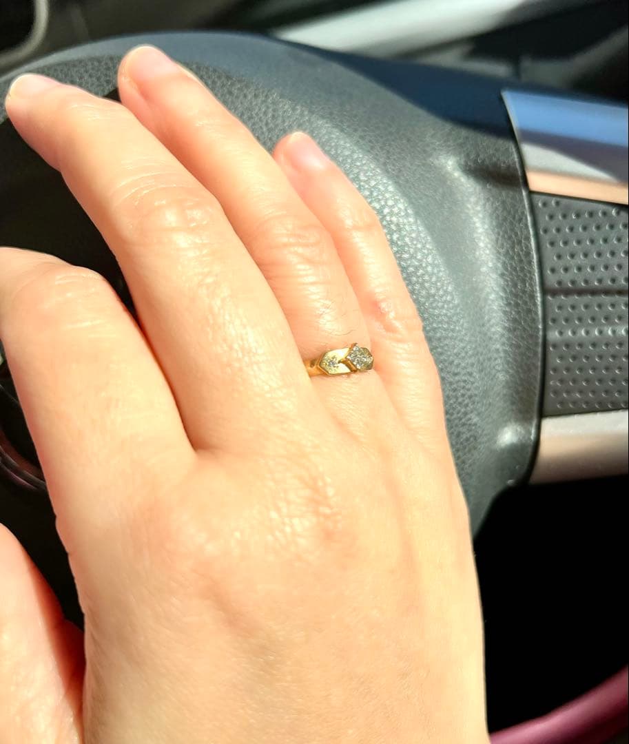 い*く様 ゴールドリング 石付き シンプル 18k gold 0.17 Diam