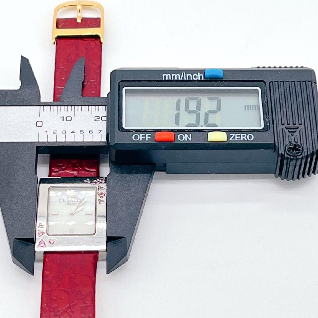 クリスチャンディオール マリス トロッター柄 ワインレッド シェル文字盤