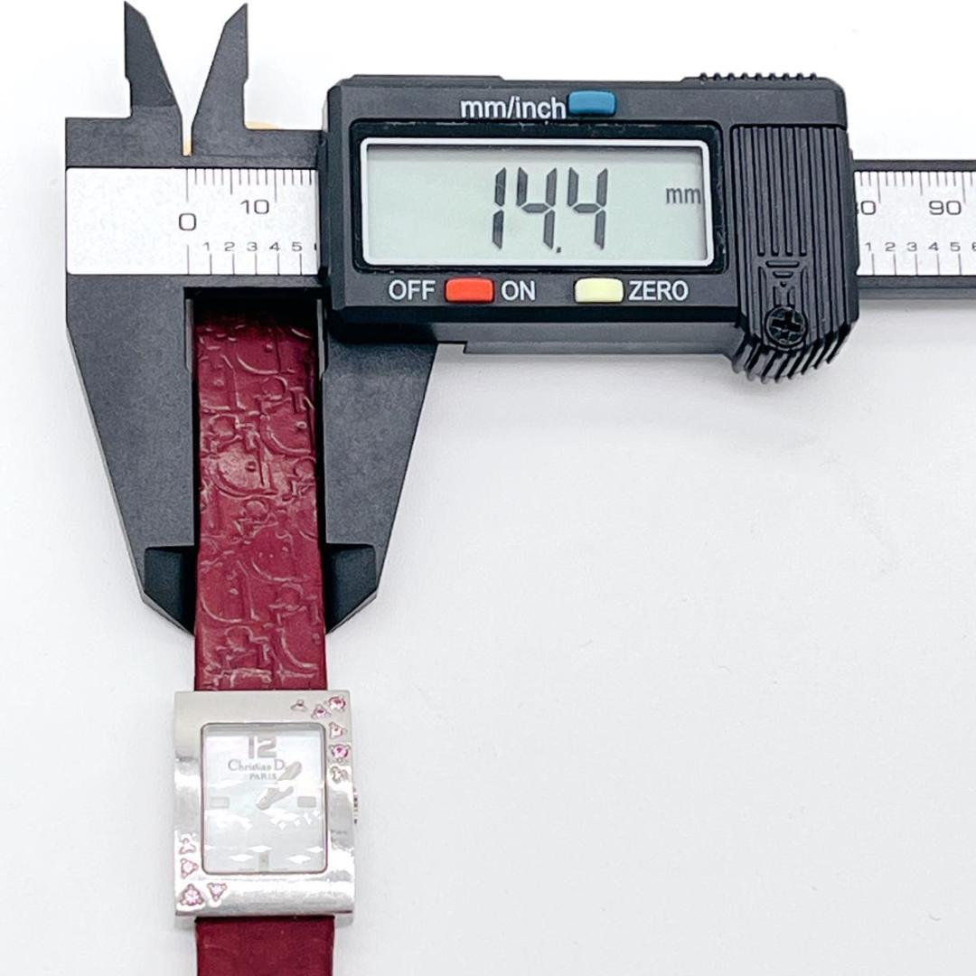 クリスチャンディオール マリス トロッター柄 ワインレッド シェル文字盤