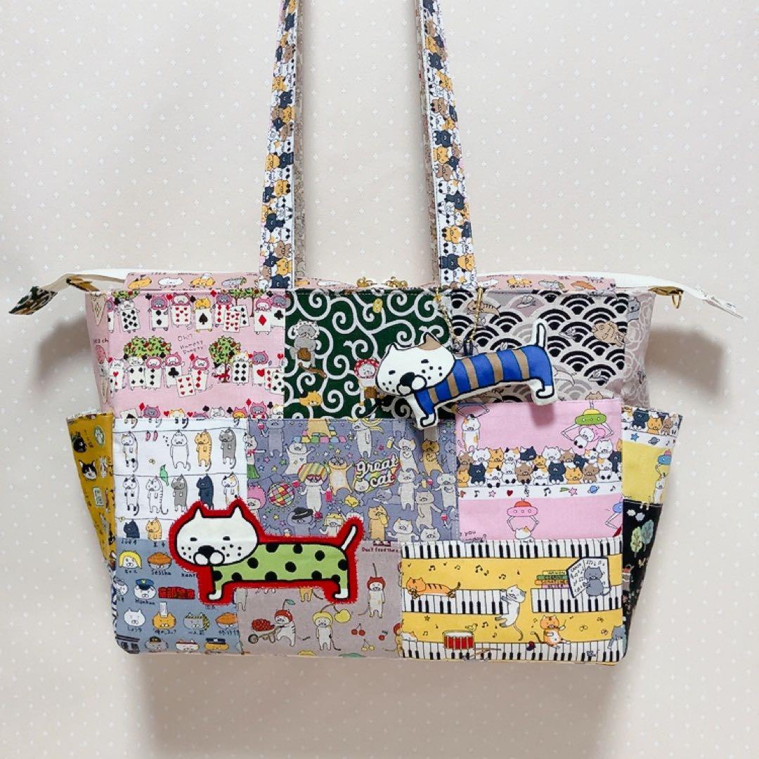 ブチ子。 パッチワークトートバッグ 長財布 ランチバック