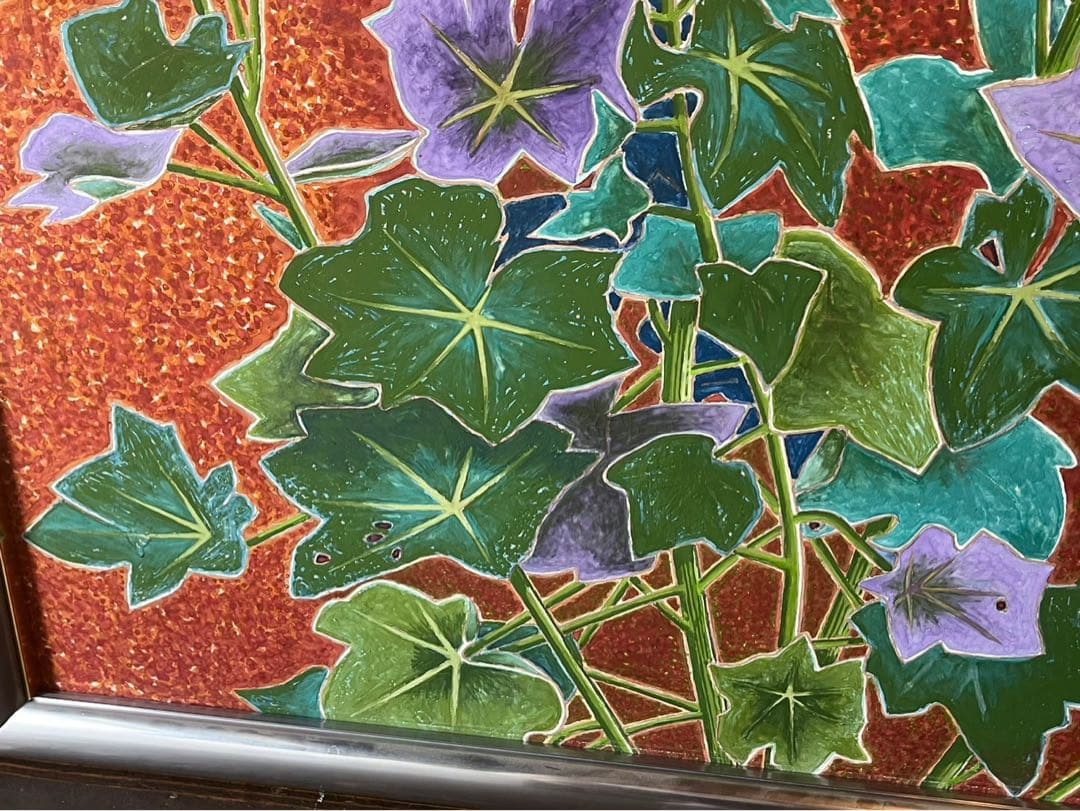 吉田和雄 立葵 絵画 額縁 アルミ 組立式 アート インテリア