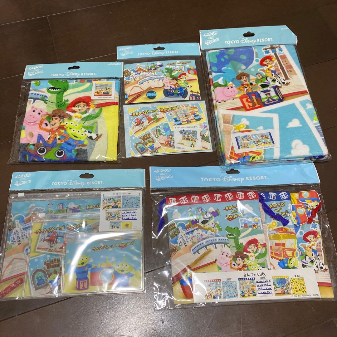 トイストーリー　タオル　ジップケース　ポストカード