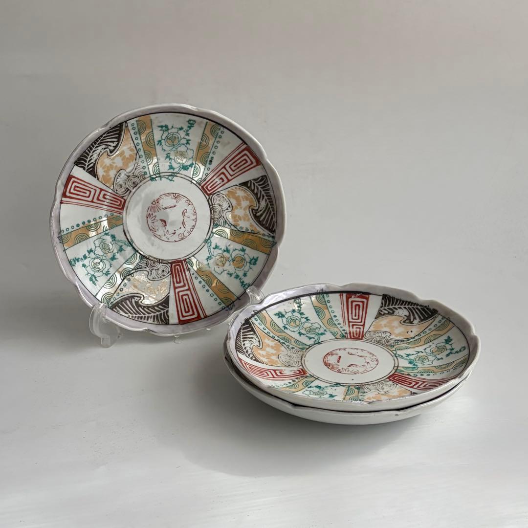 蔵出し 骨董 古伊万里 伊万里 色絵 金彩 陶磁器 蚤の市 アンティーク