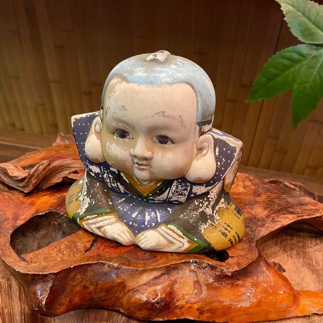 ビンテージ 福助★古民家 人形 吉祥 縁起 時代 骨董 アンティーク 福寿 招福