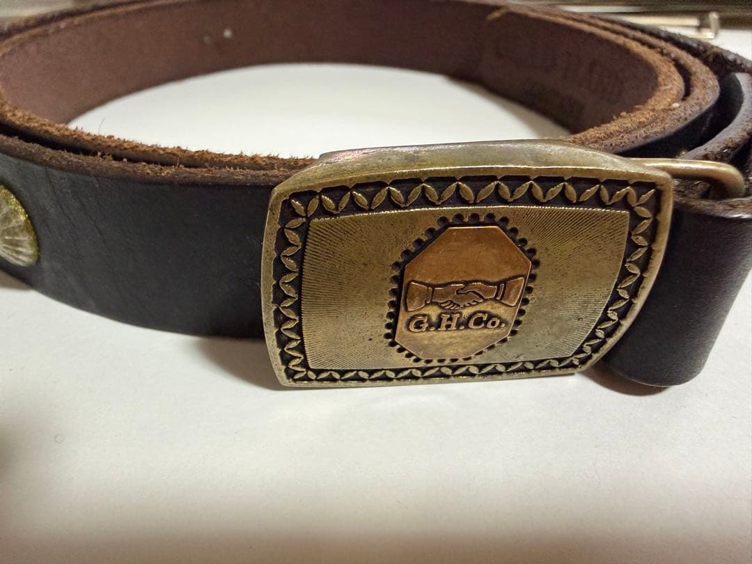 Glad Hand Leather Studs Belt Narrow 美品