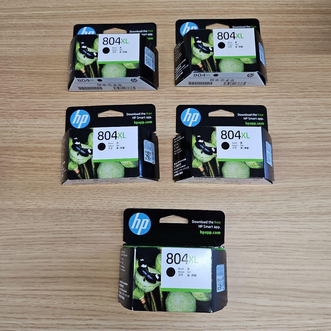 HP 純正 インクカートリッジ HP 804XL 黒 T6N12AA　5点セット