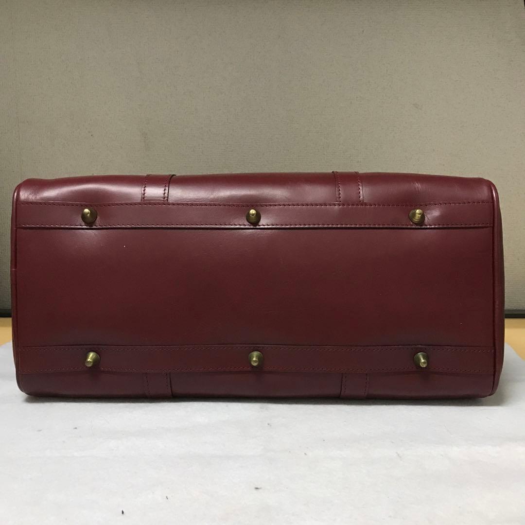 希少品・袋・鍵付き美品】Cartier バーガンディ レザー ボストンバッグ
