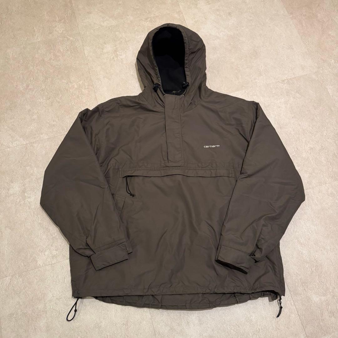 Carhartt カーハート ナイロンアノラックパーカー 裏地フリース カーキ