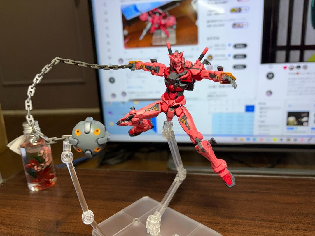 完成品】HG 赤いガンダム ビット6個 ザクバズーカ 部分塗装 - メルカリ