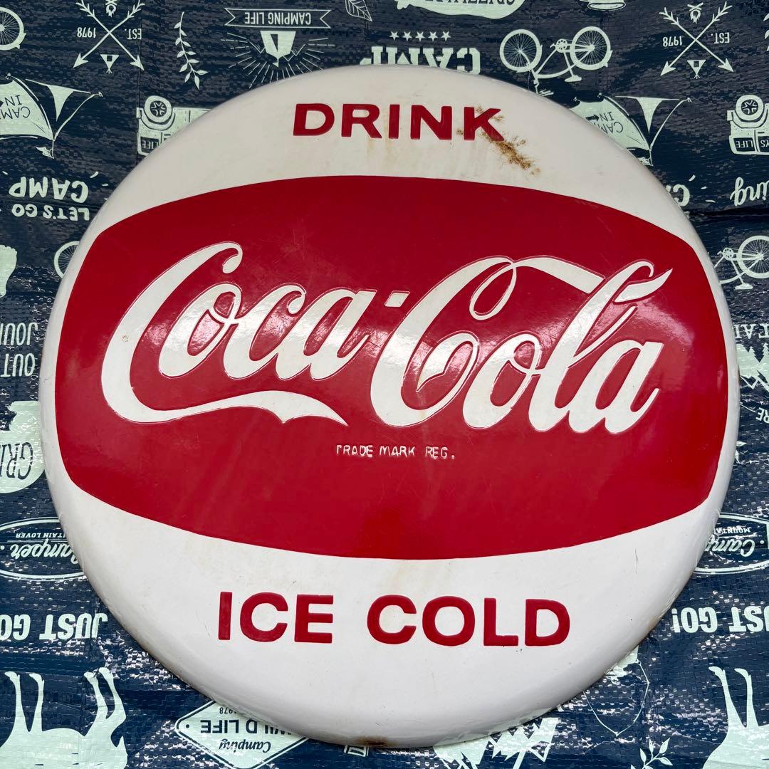 コカコーラ ホーロー看板 ボタンサインCoca Cola Coke 昭和レトロ