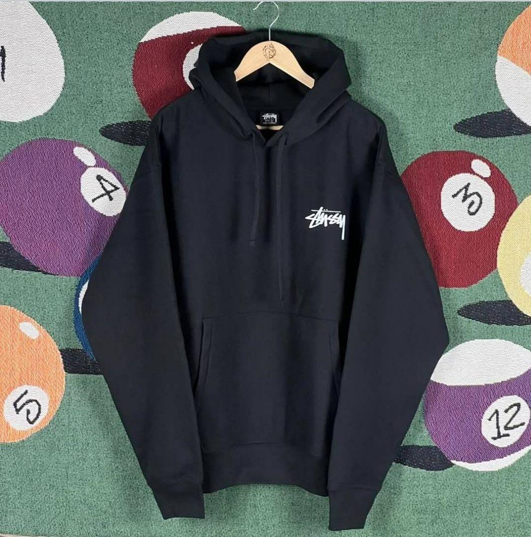 STUSSY プルオーバー フードパーカー チェリー ブラック XL - メルカリ