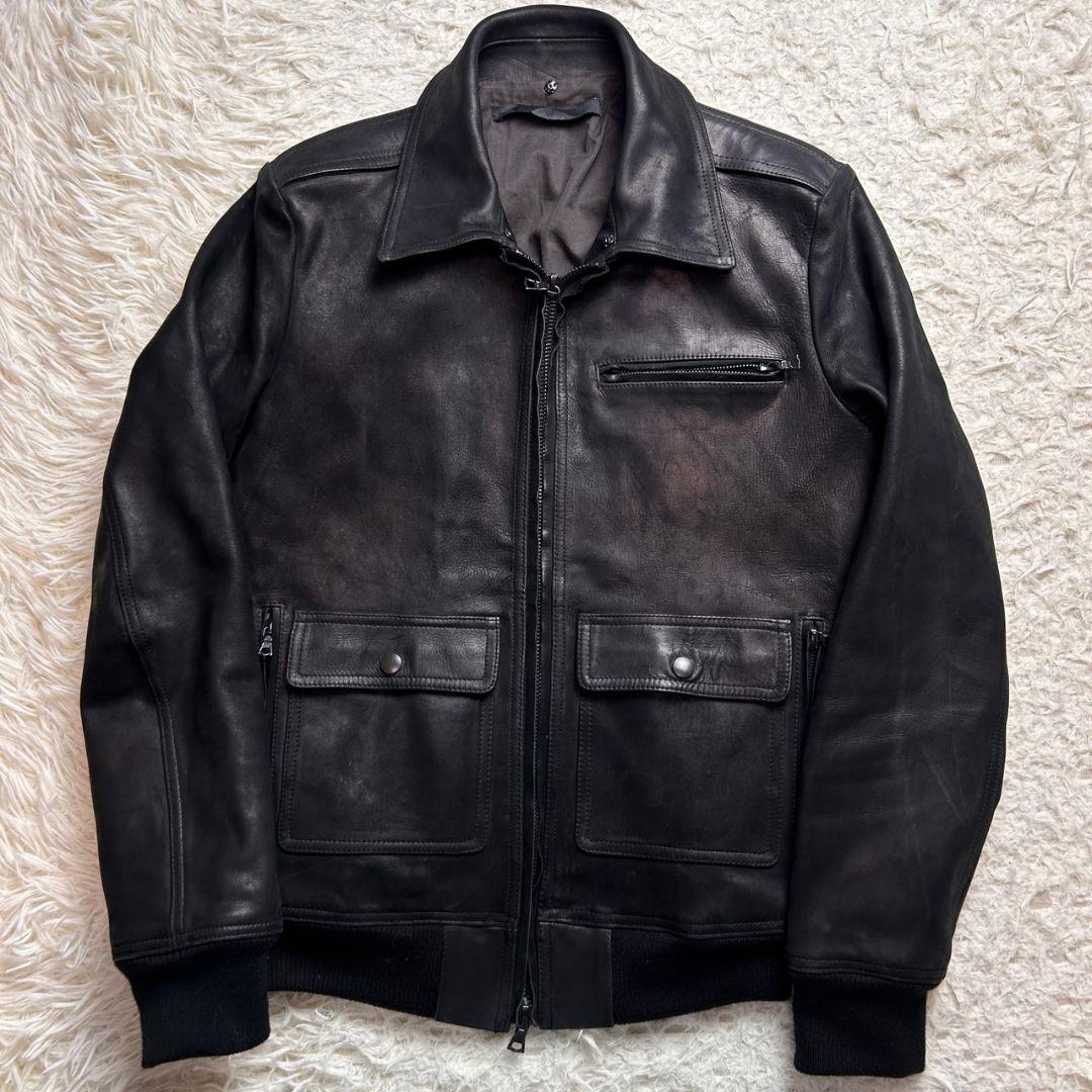 希少！Edition riri ジップ レザー トリズラー ジャケット ブラック