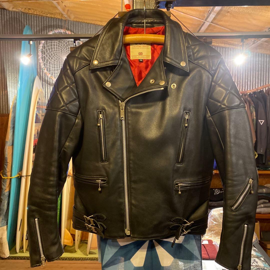 666英国製パデッドダブルレザーライダース