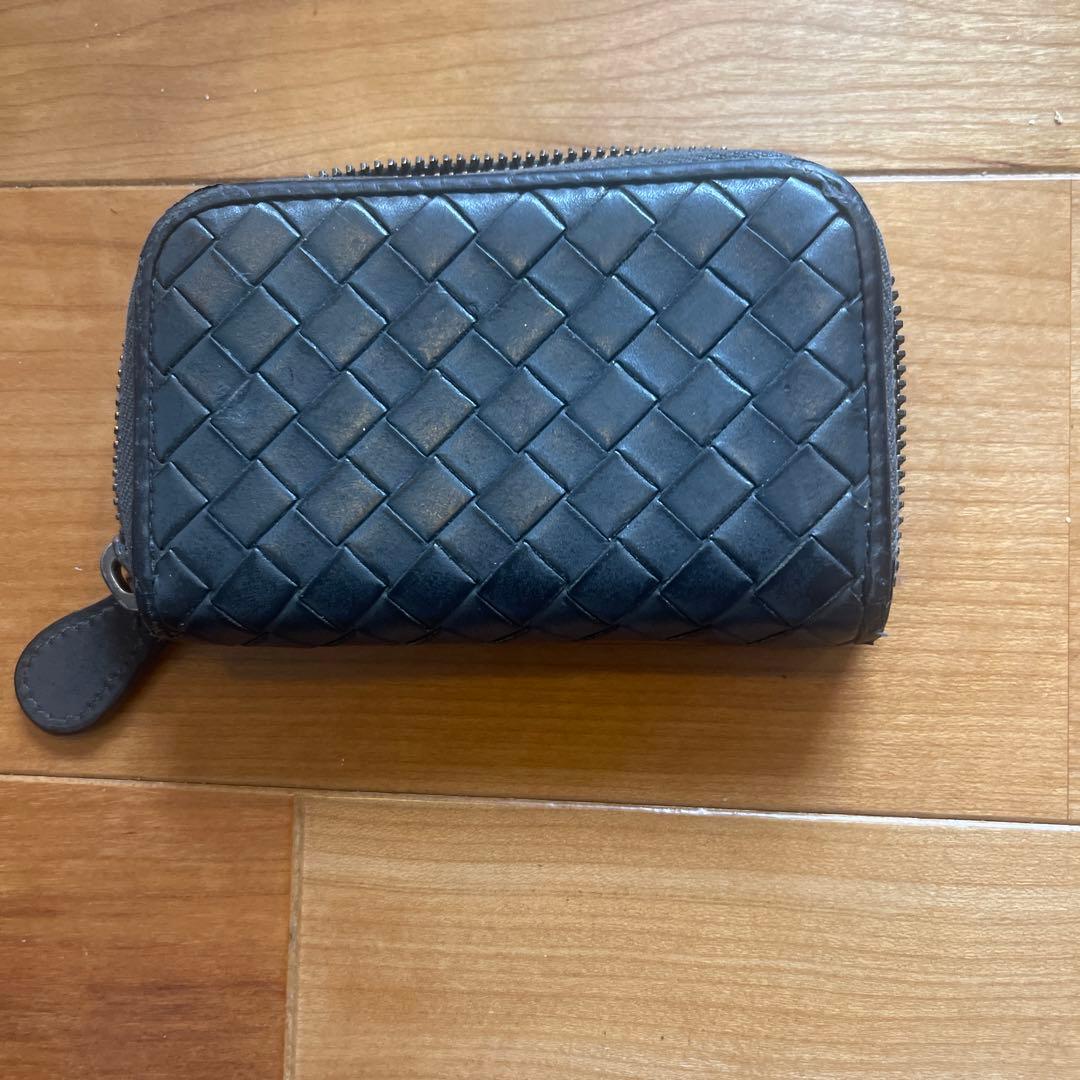 【美品】ボッテガヴェネタ ケース ラウンドファスナー イントレチャート