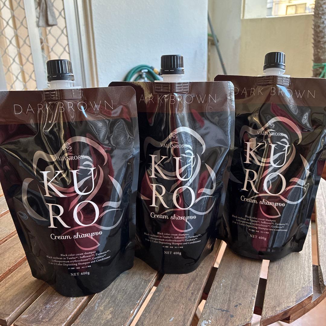 KURO ダークブラウン クリームシャンプー 600g 3個セット