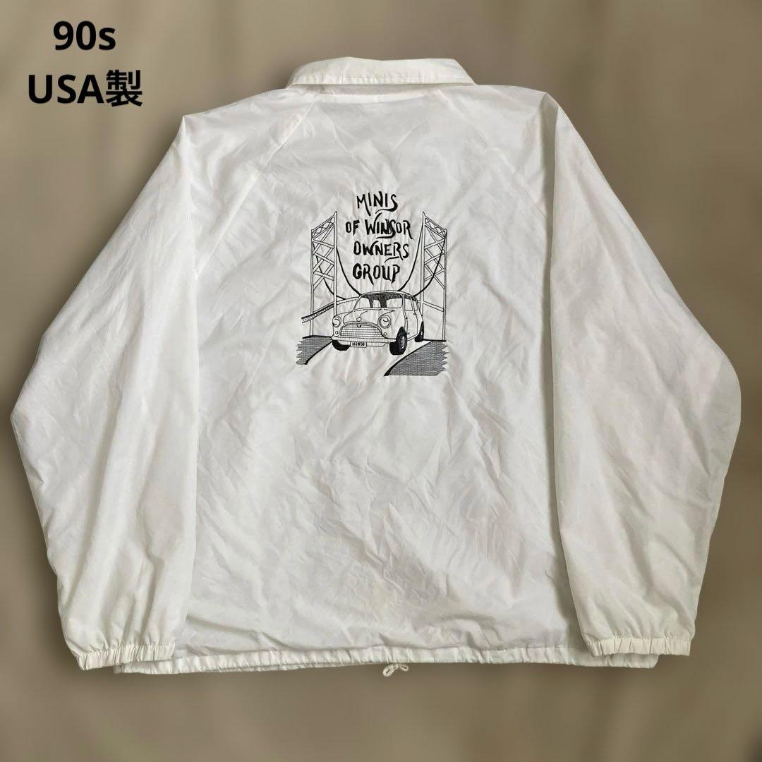 90s AUBURN コーチジャケット USA製 vintage ホワイト 車 - メルカリ
