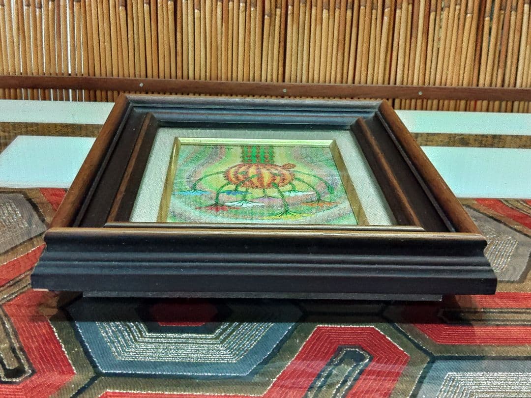 幸福のサボテン生命エネルギー佐藤正二朗作油彩画かわいいサボテン幸せ