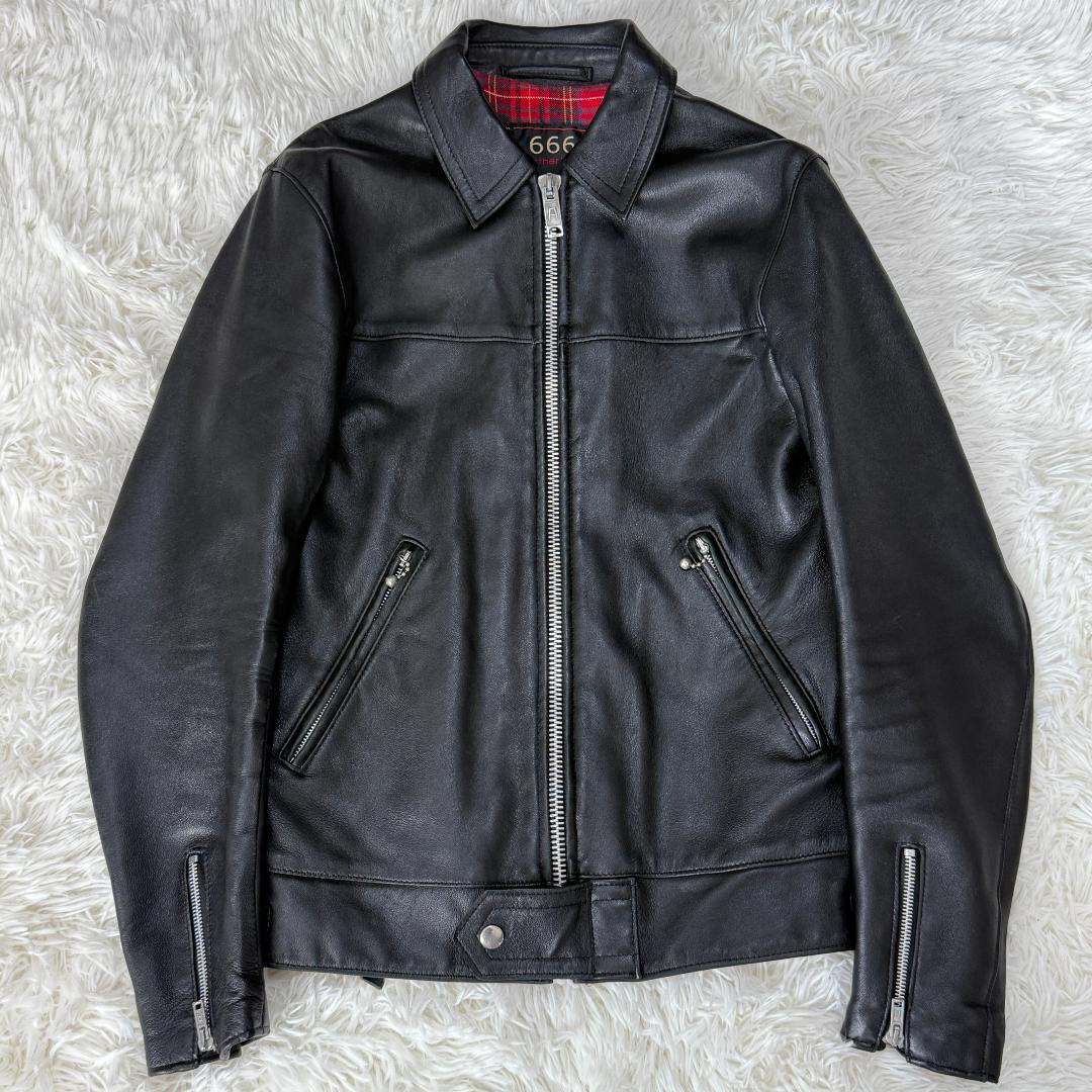 激レア☆666 トリプルシックス トラッカージャケット レザージャケット