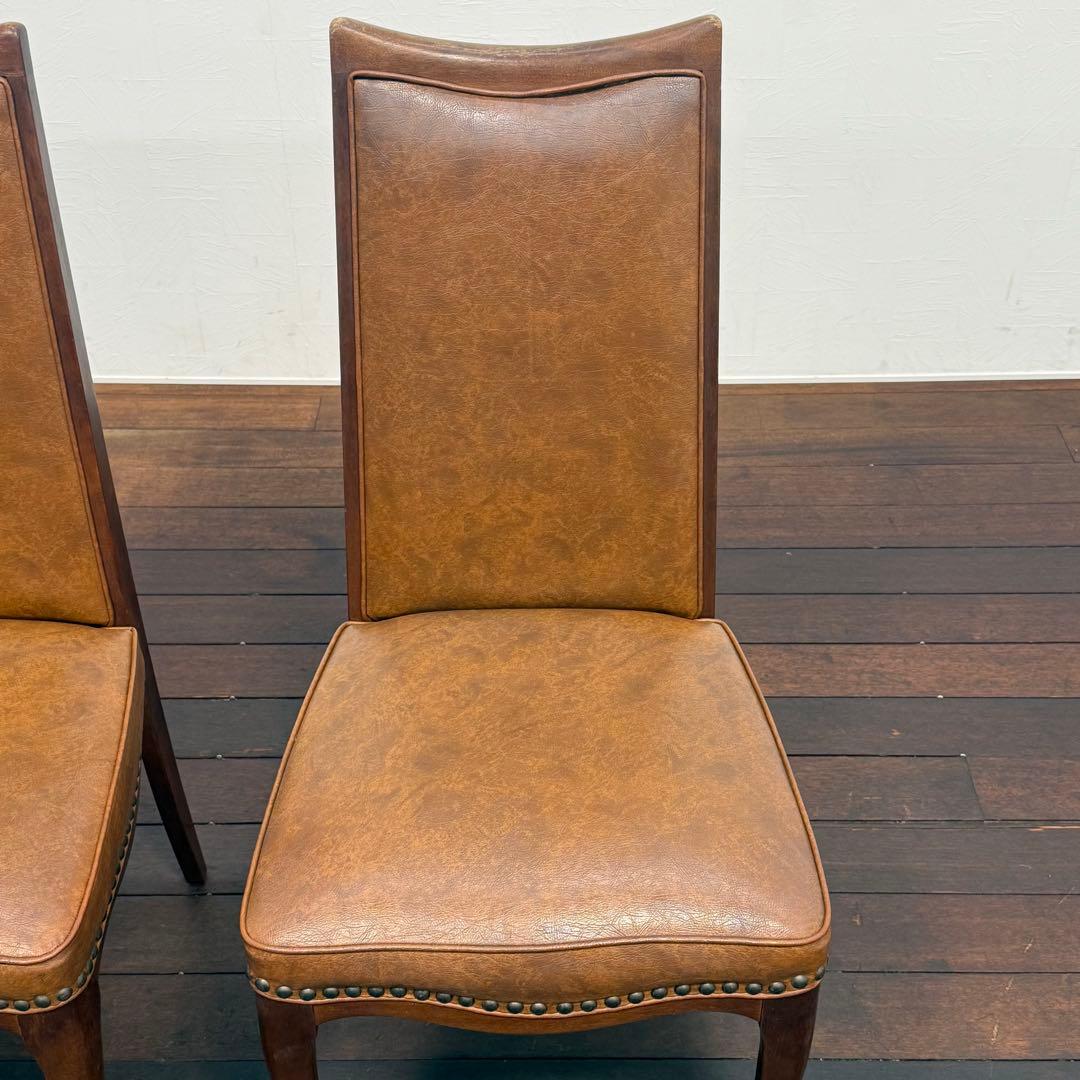 H22K7d マルニ木工 ベルサイユ 猫脚 ダイニングチェア 2脚セット