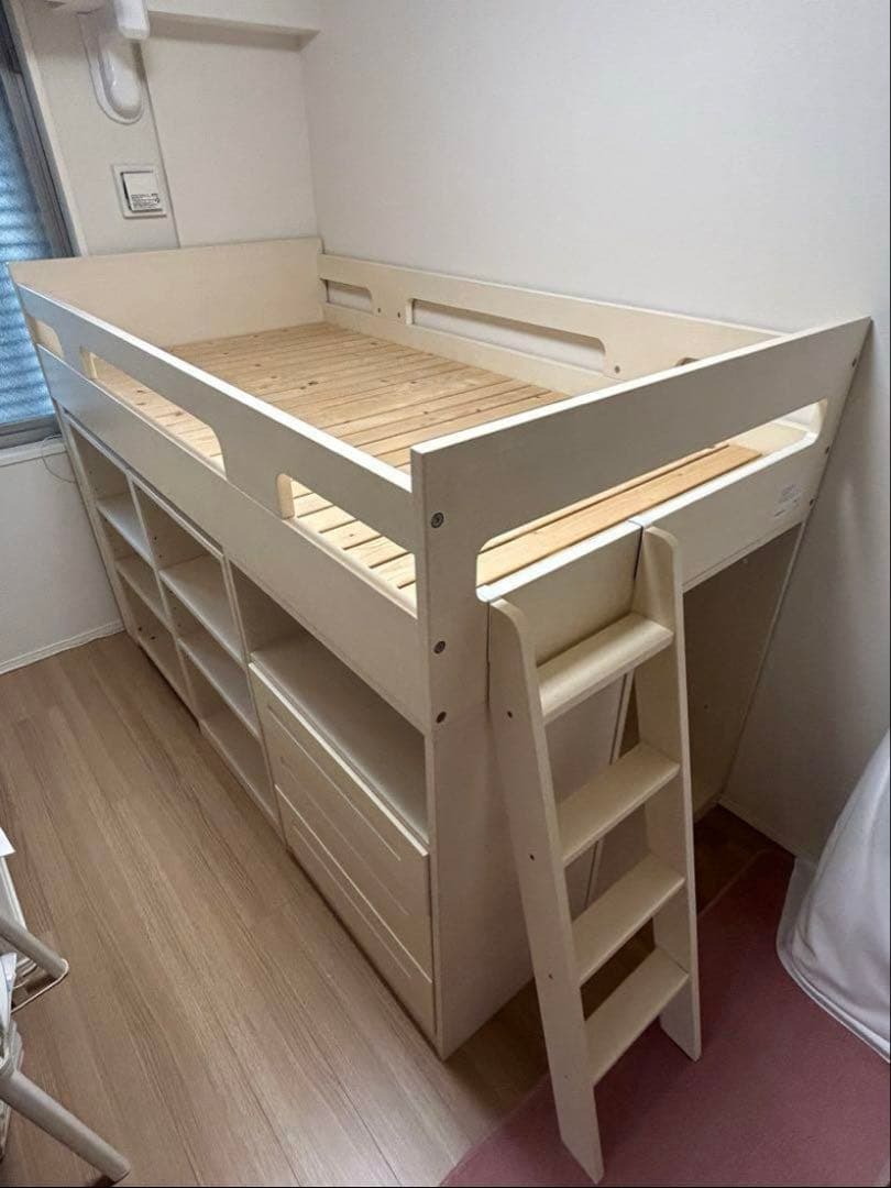 イトーキ　木製ロフトベッド シングルサイズ 収納付き　引き取り限定