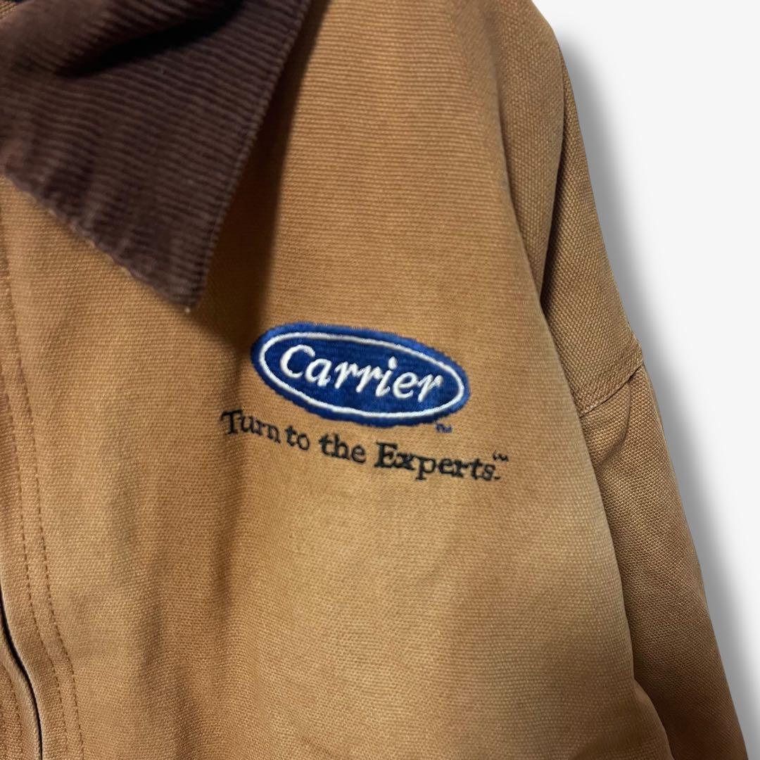 y104325 ダックジャケット ワークジャケット 刺繍ロゴ付き 裏