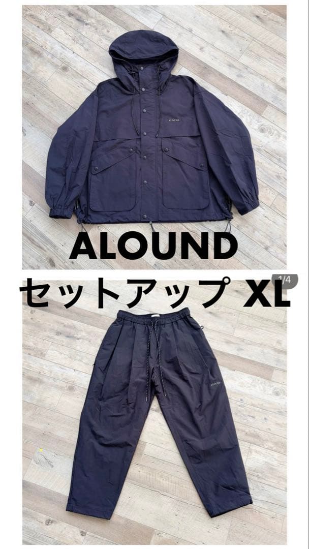 Alound ナイロンジャケット ナイロンパンツ セットアップ ネイビー XL