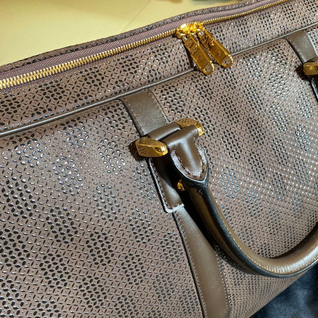 R*o様 印傳屋 ブラウン型押しボストンバッグ